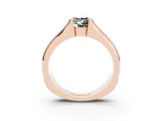 Pear-Shaped Half Bezel Solitaire Engagement Ring Setting for a Black Center | Wide Band | Rose Gold