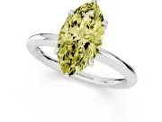 Marquise Hidden Halo Ring Setting for a Fancy Yellow Lab-Grown Diamond | Sterling Silver
