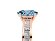 Oval Channel Set Engagement Ring Setting for a Fancy Blue Lab-Grown Diamond | Rose Gold