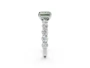 Princess Cut Engagement Ring Setting for a Fancy Green Lab-Grown Diamond | Sterling Silver - Design NV-24455