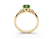 Cushion Cut Bar-Set Engagement Ring Setting for a Fancy Green Lab-Grown Diamond | Yellow Gold