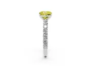 Radiant Cut Shared Prong Engagement Ring Setting for a Fancy Yellow Lab-Grown Diamond | Platinum
