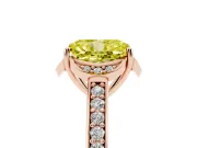 Radiant Cut Floral Pavé Engagement Ring Setting for a Fancy Yellow Lab-Grown Diamond | Rose Gold