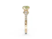 Round Pavé Solitaire Engagement Ring Setting for a Fancy Yellow Lab-Grown Diamond | Crossover Gallery | Yellow Gold