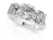 Cushion Cut Three Stone Engagement Ring Setting | Basket Prong Heads | Sterling Silver