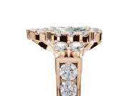 Pear-Shaped Halo Engagement Ring Setting for a Fancy Green Lab-Grown Diamond | Graduated Channel Band | Rose Gold