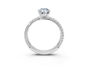 Pear-Shaped Domed Pavé Engagement Ring Setting for a Fancy Blue Lab-Grown Diamond | Sterling Silver
