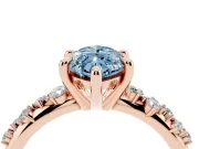 Marquise Graduated Accent Engagement Ring Setting for a Fancy Blue Lab-Grown Diamond | Rose Gold
