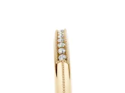 Round Diamond Pavé Half Eternity Band Set in Yellow gold with Milgrain Frame
