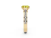 Oval Channel Set Solitaire Engagement Ring Setting for a Fancy Yellow Lab-Grown Diamond | Princess Channel | Yellow Gold