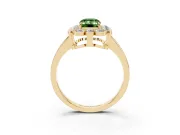 Emerald Cut Halo Engagement Ring Setting for a Fancy Green Lab-Grown Diamond | Yellow Gold - Design NV-24719