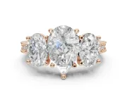 Pear-Shaped Vintage Three Stone Engagement Ring Setting | Graduated Pavé | Rose Gold
