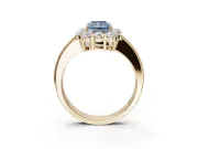 Radiant Cut Halo Engagement Ring Setting for a Fancy Blue Lab-Grown Diamond | Yellow Gold - Design NV-24711