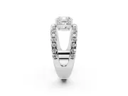 Cushion Cut Wide Open Split Shank Engagement Ring Setting | Pavé Strands | White Gold