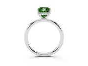 Fancy Green Princess Cut Diamond Solitaire Ring Set in Silver with Thin Band and Prong Setting