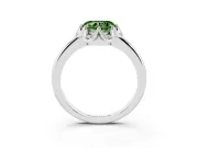 Heart-Shaped Petal Halo Engagement Ring Setting for a Fancy Green Lab-Grown Diamond | Sterling Silver