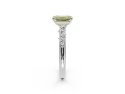 Emerald Cut Graduated Solitaire Engagement Ring Setting for a Fancy Yellow Lab-Grown Diamond | Platinum