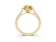 Princess Cut Floral Petal Engagement Ring Setting for a Fancy Yellow Lab-Grown Diamond | Petal Accents | Yellow Gold