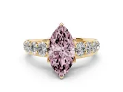 Marquise Graduated Engagement Ring Setting for a Fancy Pink Lab-Grown Diamond | Yellow Gold