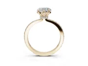 Heart-Shaped Hidden Halo Engagement Ring Setting | Yellow Gold