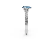 Pear-Shaped Graduated Pavé Engagement Ring Setting for a Fancy Blue Lab-Grown Diamond | Platinum