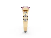 Oval Tension Style Engagement Ring Setting for a Fancy Pink Lab-Grown Diamond | Yellow Gold