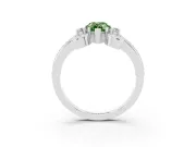 Fancy Green Pear Cut Diamond Twisted Band Solitaire Ring Set in Platinum with Scroll Prongs
