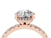 5 Carat Round Lab-Grown Diamond Hidden Halo Engagement Ring | Pavé Band | Rose Gold