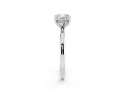 Cushion Cut Diamond Solitaire Engagement Ring Set in Platinum with Prong Setting and Polished Band