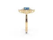 Round Engagement Ring Setting for a Fancy Blue Lab-Grown Diamond | Yellow Gold - Design NV-24790