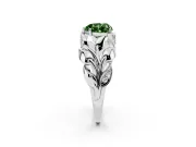 Heart-Shaped Leaf Bypass Engagement Ring Setting for a Fancy Green Lab-Grown Diamond | Platinum
