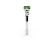 Princess Cut Five Stone Engagement Ring Setting for a Fancy Green Lab-Grown Diamond | Prong Set Side Stones | White Gold