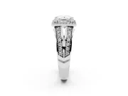 Princess Cut Halo Engagement Ring Setting | Two-Row Pave Split Shank | Platinum