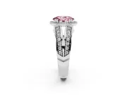 Oval Halo Engagement Ring Setting for a Fancy Pink Lab-Grown Diamond | Split Shank | Platinum