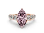 Marquise Graduated Engagement Ring Setting for a Fancy Pink Lab-Grown Diamond | Rose Gold