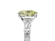 Oval Tapered Baguette Engagement Ring Setting for a Fancy Yellow Lab-Grown Diamond | Sterling Silver