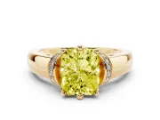 Radiant Cut Pavé Collar Engagement Ring Setting for a Fancy Yellow Lab-Grown Diamond | Yellow Gold