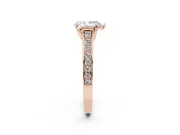 Pear-Shaped Graduated Pavé Solitaire Engagement Ring Setting | Wide Pavé Row Band | Rose Gold