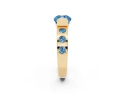 Cushion Cut Tension Style Engagement Ring Setting for a Fancy Blue Lab-Grown Diamond | Yellow Gold
