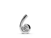Round Lab-Grown Diamond Bezel Swirl Pendant Necklace | Polished Curl | Sterling Silver