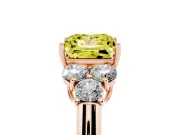 Princess Cut Side Stone Engagement Ring Setting for a Fancy Yellow Lab-Grown Diamond | Rose Gold