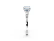 Asscher Cut Tapered Baguette Engagement Ring Setting for a Fancy Blue Lab-Grown Diamond | Platinum