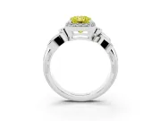Radiant Cut Floral Halo Engagement Ring Setting for a Fancy Yellow Lab-Grown Diamond | Platinum