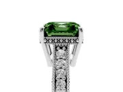 Asscher Cut Engraved Engagement Ring Setting for a Fancy Green Lab-Grown Diamond | White Gold