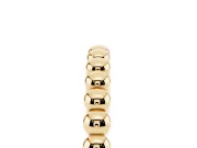 Slim Beaded Wedding Band | Polished Metal Beads | Yellow Gold