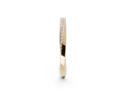 Round Lab-Grown Diamond Pavé Ribbon Twist Wedding Band | Polished Turn | Yellow Gold