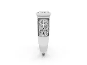 Radiant Cut Diamond Wide Channel Set Band Ring Set in Silver with Bezel Setting