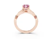 Cushion Cut Floral Solitaire Engagement Ring Setting for a Fancy Pink Lab-Grown Diamond | Rose Gold