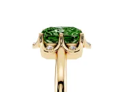 Radiant Cut Petal Halo Engagement Ring Setting for a Fancy Green Lab-Grown Diamond | Yellow Gold