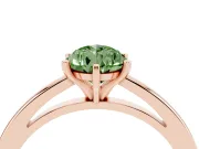Fancy Green Pear Cut Diamond Solitaire Engagement Ring Set in Rose gold with Prong Setting on a Classic Band